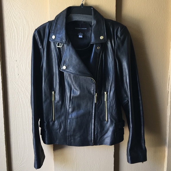 moda international leather jacket