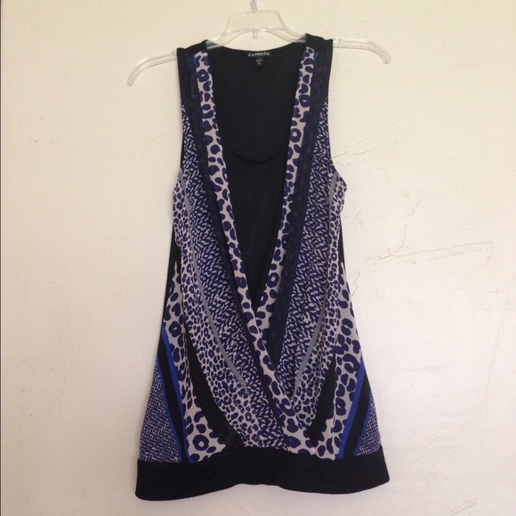 Express mixed media layered sleeveless top
