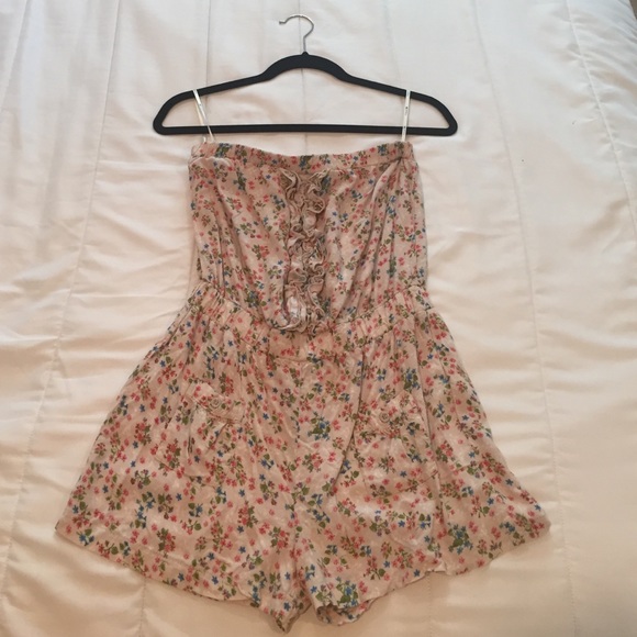 Floral Strapless Romper