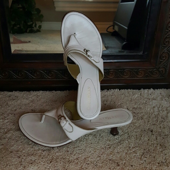 Cole Haan white kitten heel sandals (8)