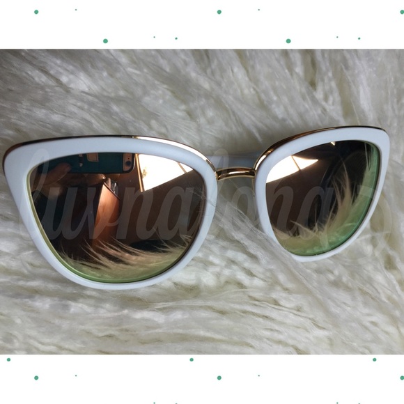 HP🎉White Cat Eye Sunnies w/ Rose Gold Lens - Picture 2 of 4