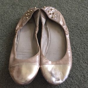 Gold studded flats