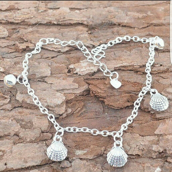 Jewelry - New sterling silver mermaid shell ankle bracelet