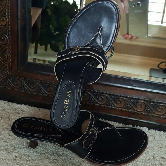 Cole Haan black kitten heel sandals (8)