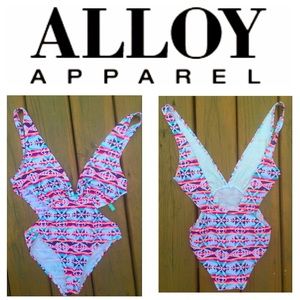 ALLOY monokini 1 piece multi color sexy open back