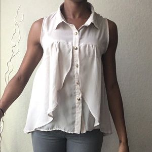 Tan/cream chiffon top