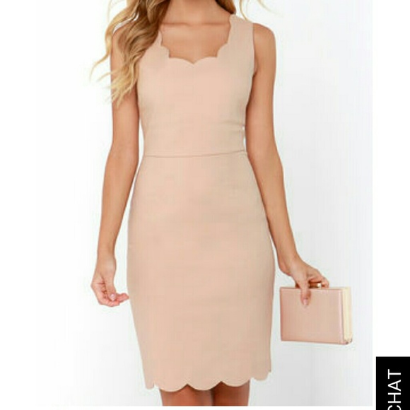 Lulu's scalloped nude dress