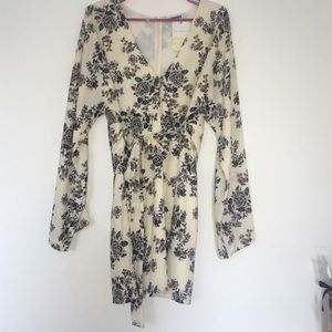 Floral tie waist dress