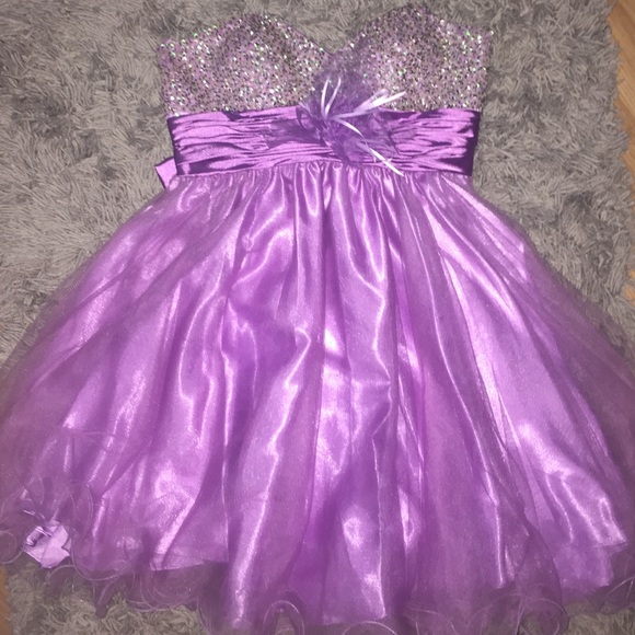 strapless purple dress - Picture 1 of 3