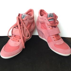 ASH LIMITED Salmon Pink wedge bootie sneakers