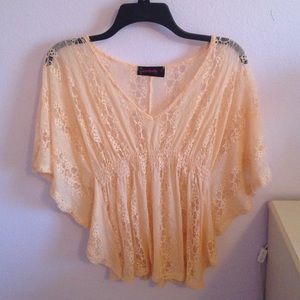 Peach Floral Lacey Top