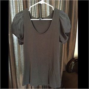Express Charcoal Gray top with shoulder sleeve