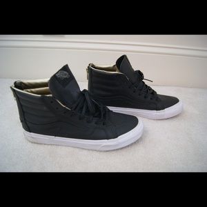 Black and Gold High Top Vans