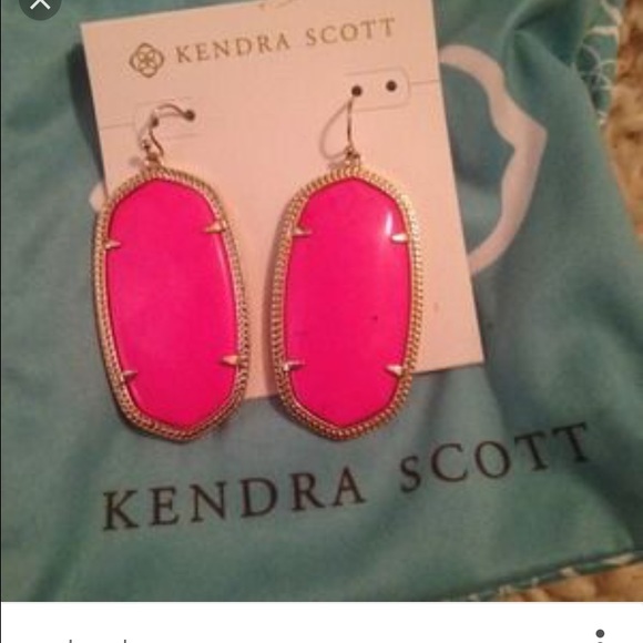 ISO neon pink Danielle earrings and rayne necklace