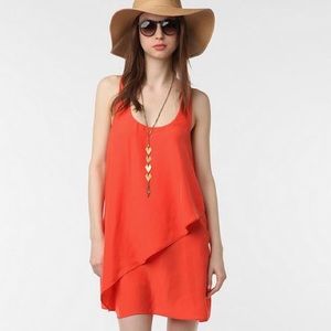 UO Silence + Noise Orange Layered Dress
