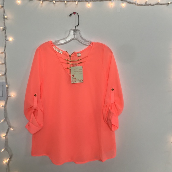Plain peach blouse
