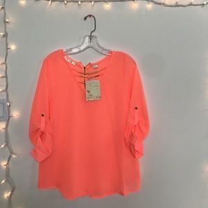 Plain peach blouse