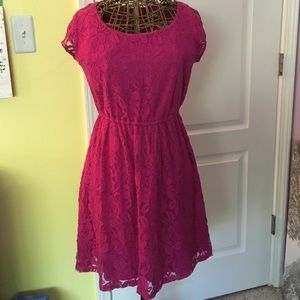 Magenta cap sleeve dress