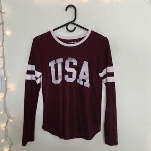 Maroon USA long sleeve