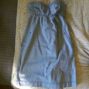 Strappless striped dress