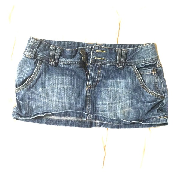 Micro mini denim skirt