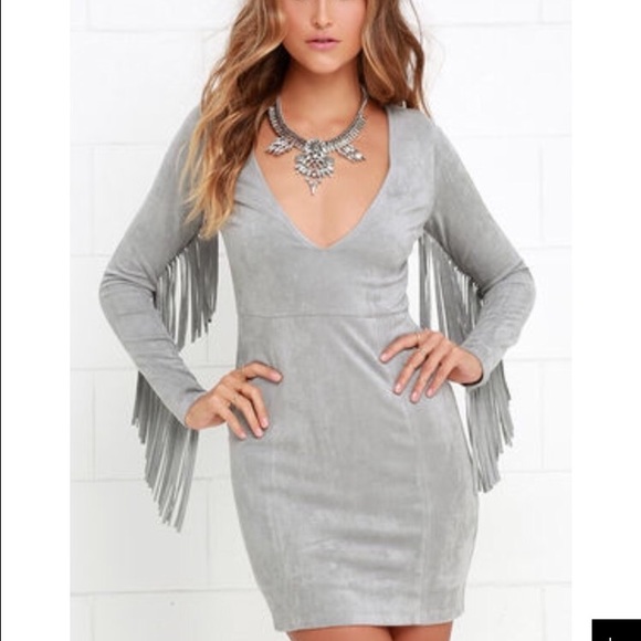 Fringe suede dress