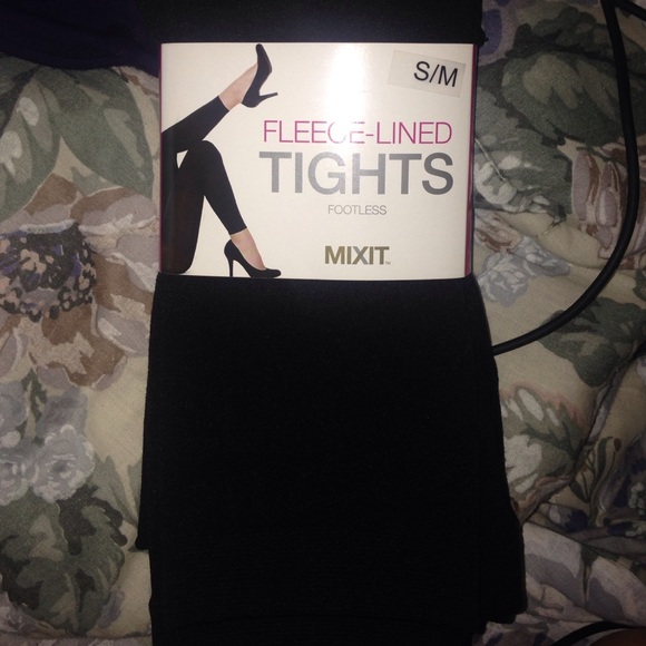 fleece lined footless tights - Picture 1 of 2