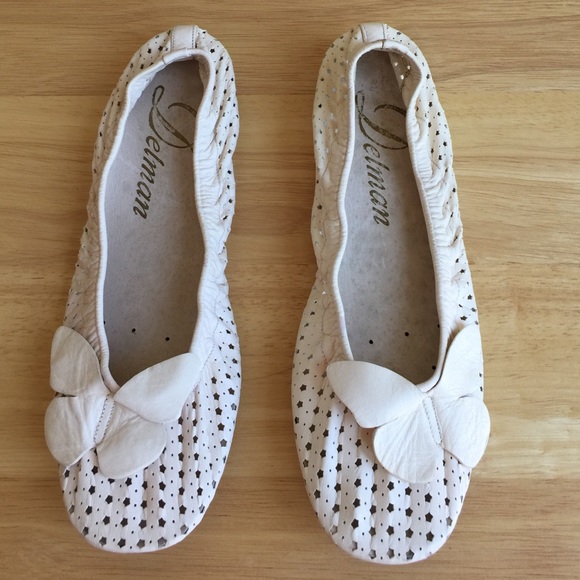 Leather Ballet Flats with cut out detailing