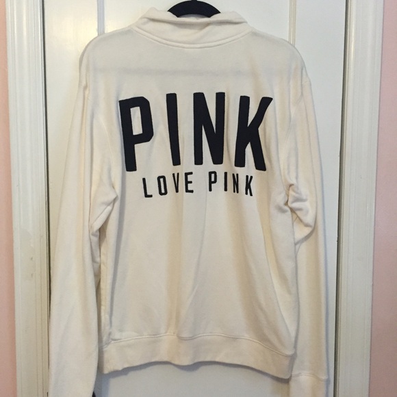 VS PINK White Half Zip