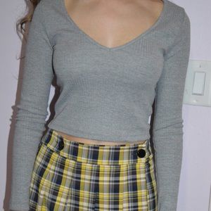 Topshop Crop Sweater Grey Size 2