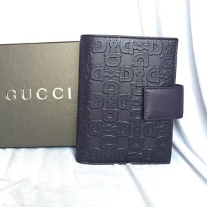 GUCCI embossed address book PURPLE