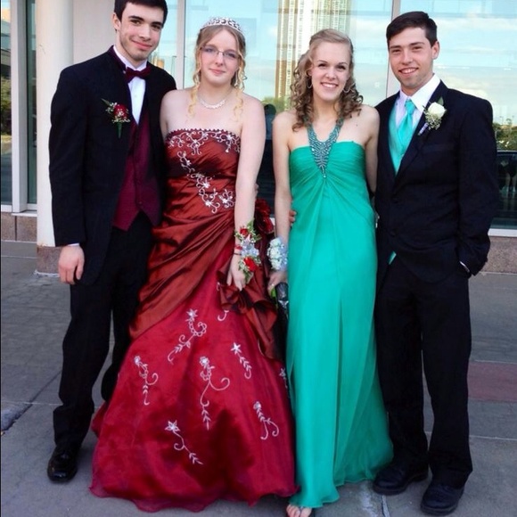 Turquoise caché prom dress. Size 2. - Picture 1 of 3