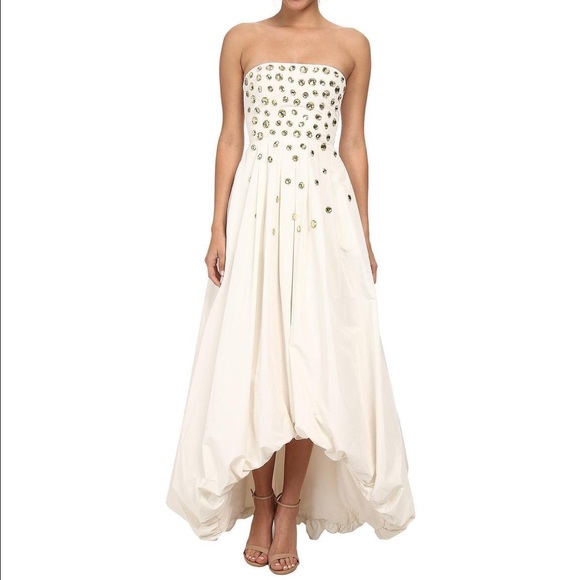 BCBGMAXAZRIA Gardenia Jewel High Low Gown