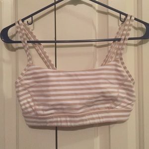 Lululemon tan and white sports bra