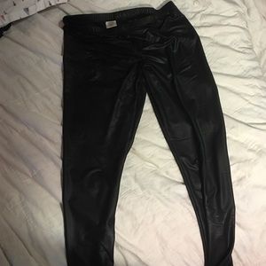 Long black large leggings- polyester/spandex