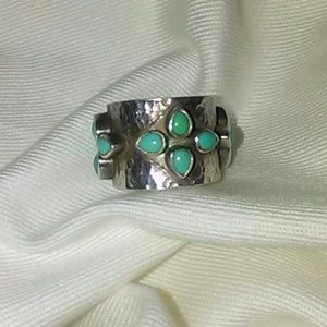 Sterling Silver and Turquoise Unique Ring