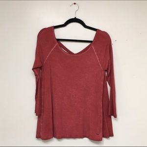 Flowy cross back top