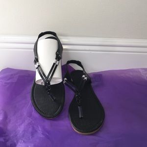 Plain black sandals