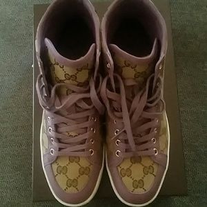 Authentic high top women Gucci sneaker worn 2x