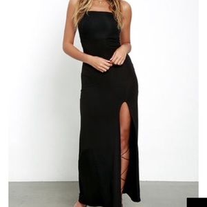 Lulu's black maxi dress with slight