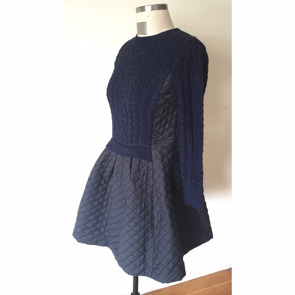 Blk/Navy Fit & Flare Dress - Picture 2 of 4