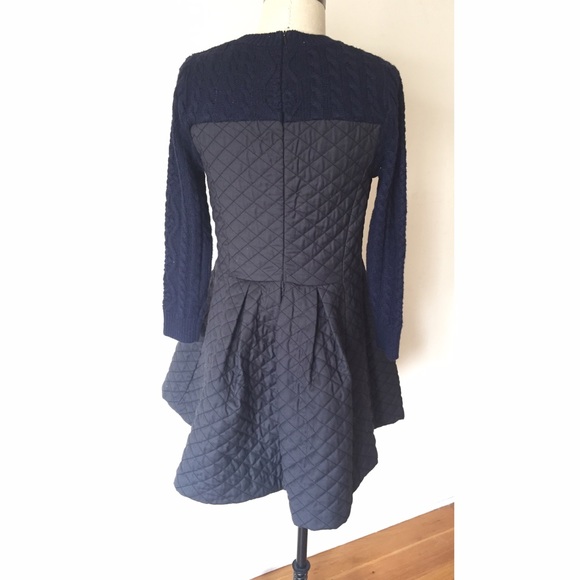 Blk/Navy Fit & Flare Dress - Picture 3 of 4