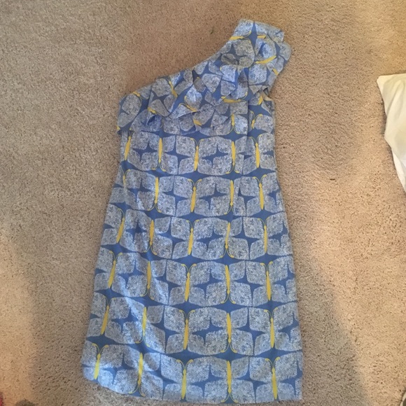 Lilly Pulitzer, one shoulder ruffle dress
