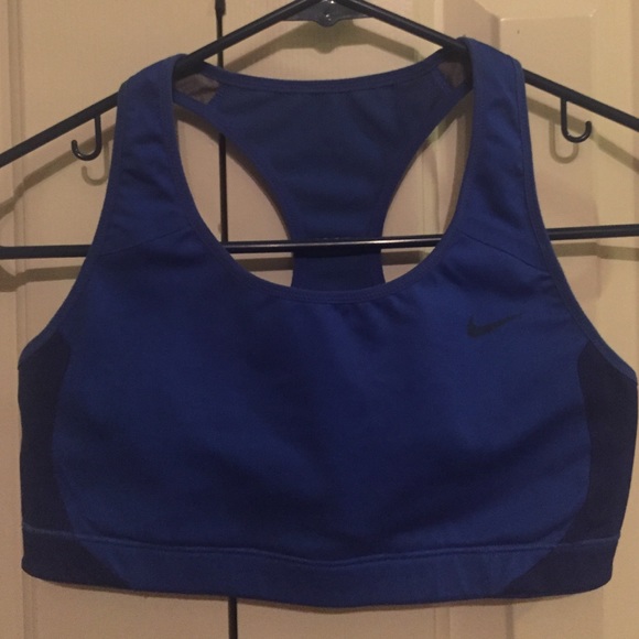Blue nike sports bra