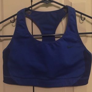 Blue nike sports bra