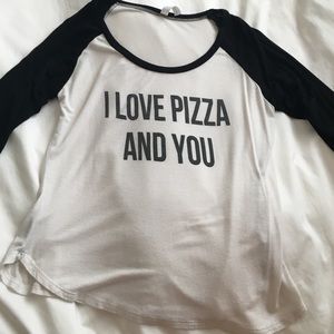 "I love pizza and you" graphic t-shirt