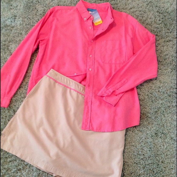 Lilly Pulitzer Dresses & Skirts - Lilly Pilitzer kakhi/pink golf/everyday skort 12