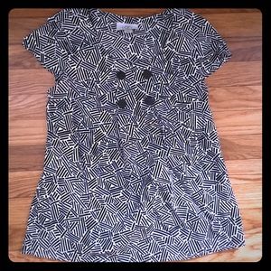 LOFT black and white geometric blouse