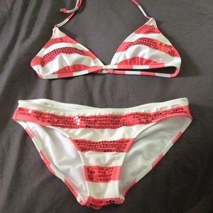 coral bikini