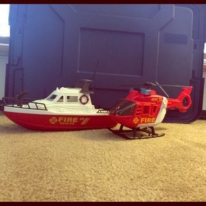 Fire Rescue boat and helicopter